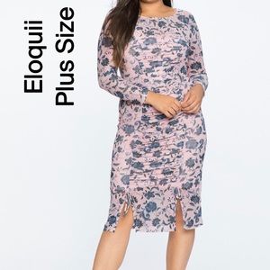 Eloquii NWT Ruched Waist Dress slits Plus Size 28